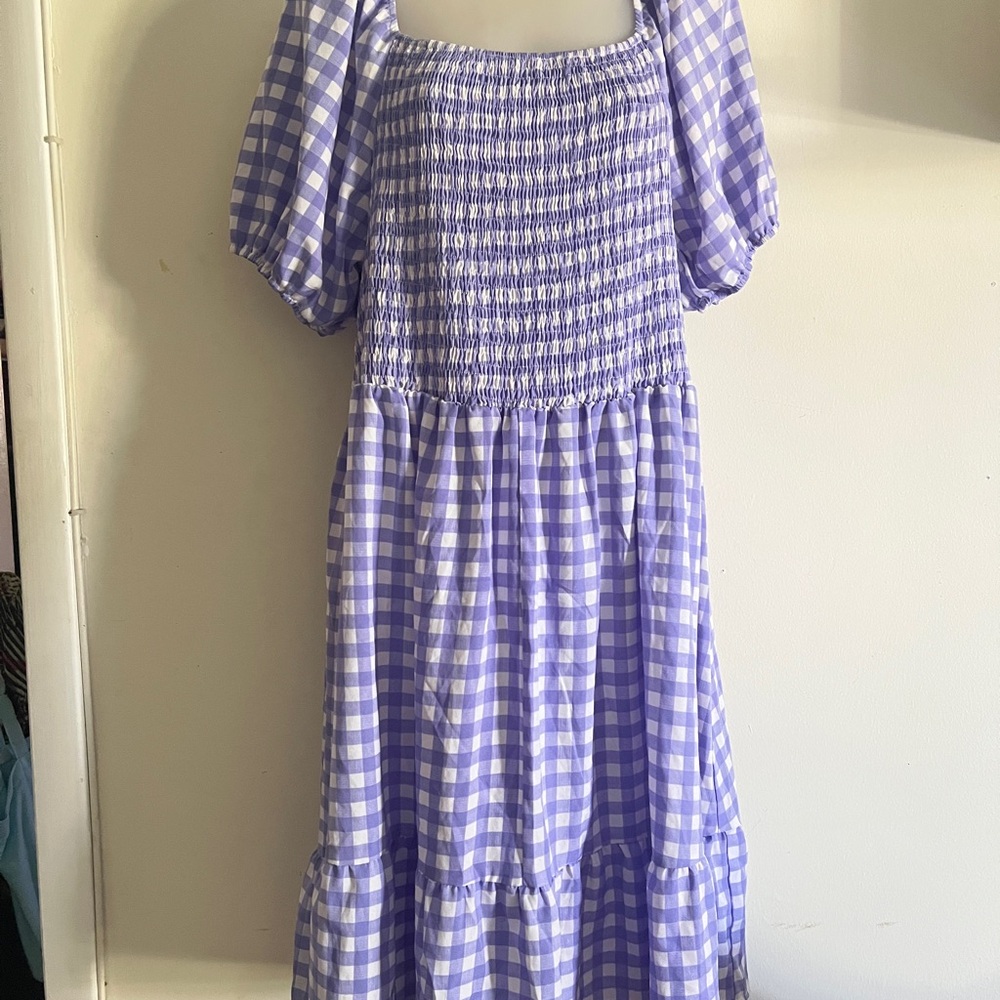 SHEIN Lavender Gingham Dress